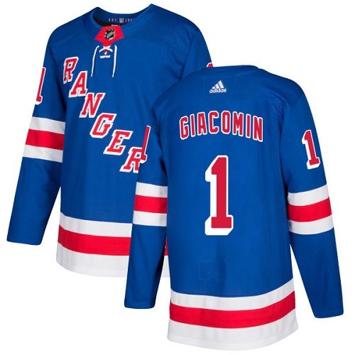 Adidas Men New York Rangers #1 Eddie Giacomin Royal Blue Home Authentic Stitched NHL Jersey->new york rangers->NHL Jersey